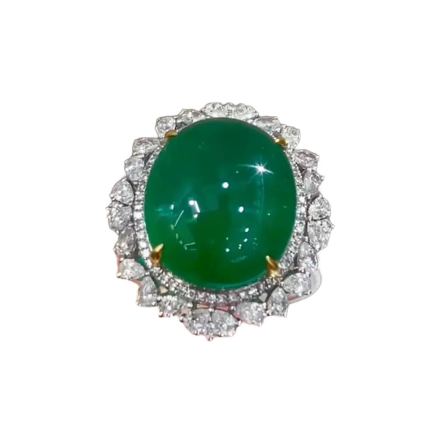 18K Gold 11.95ct Emerald Ring/Pendant Muzo Green