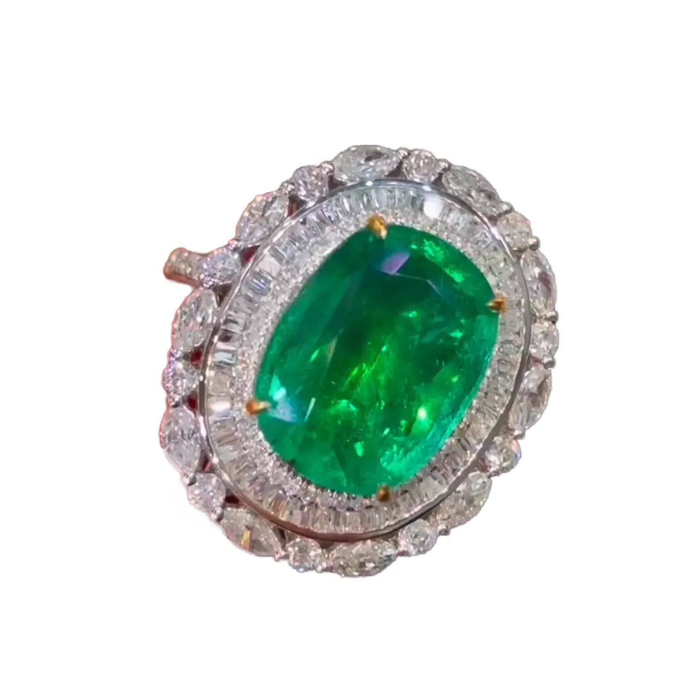 18K Gold 5ct High-Quality Muzuo Green Emerald Ring