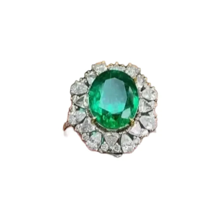 3.55ct Emerald Ring/Pendant Dual-Use Design with Diamonds