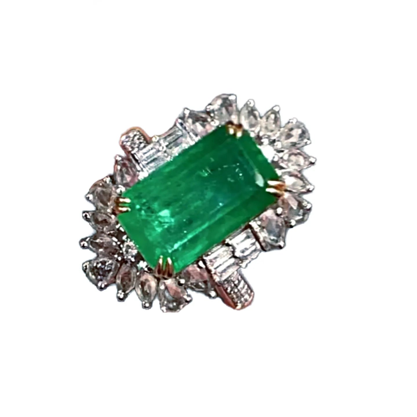 18K Gold 4.2ct Emerald Ring/Pendant Convertible