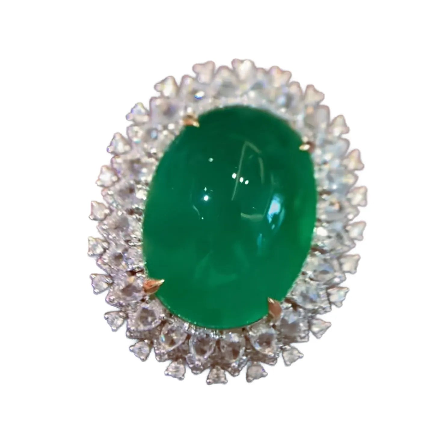 18K Gold 15ct Colombian Large Pigeon Egg Emerald Ring/Pendant Convertible