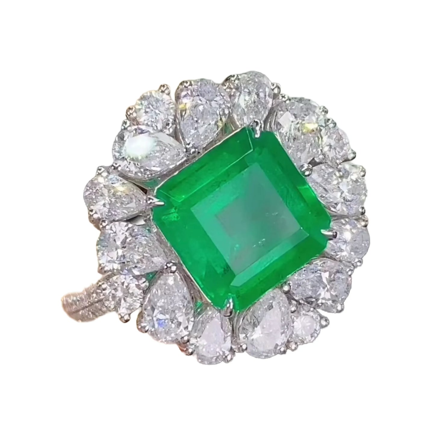 18K Gold 2.95ct Emerald Ring/Pendant Convertible Design