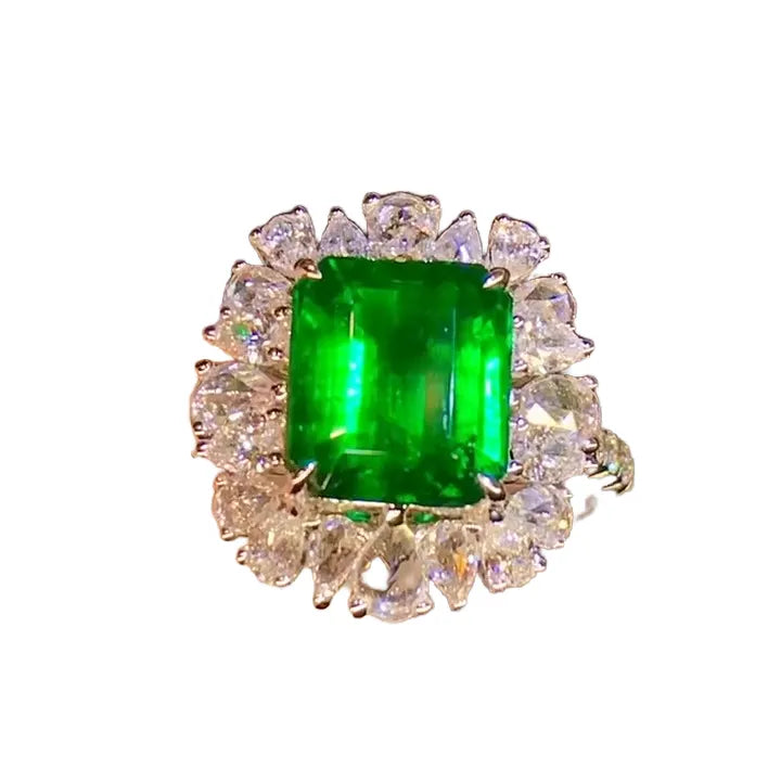2.6ct Walton Green Emerald Ring with Diamonds
