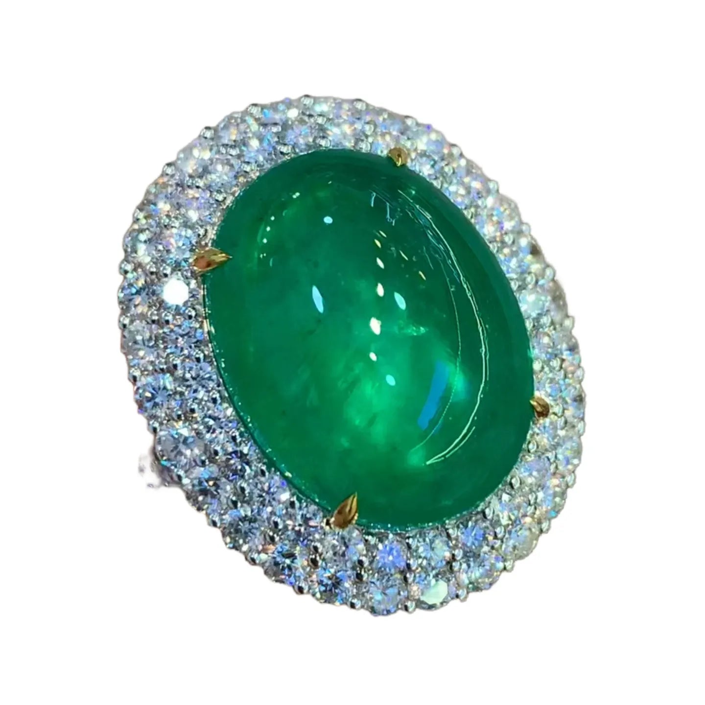 14ct Zambian Cabochon Emerald Ring/Pendant Convertible