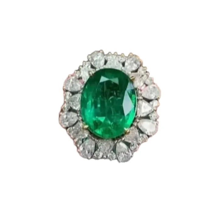 3.55ct Emerald Ring/Pendant Dual-Use Design with Diamonds