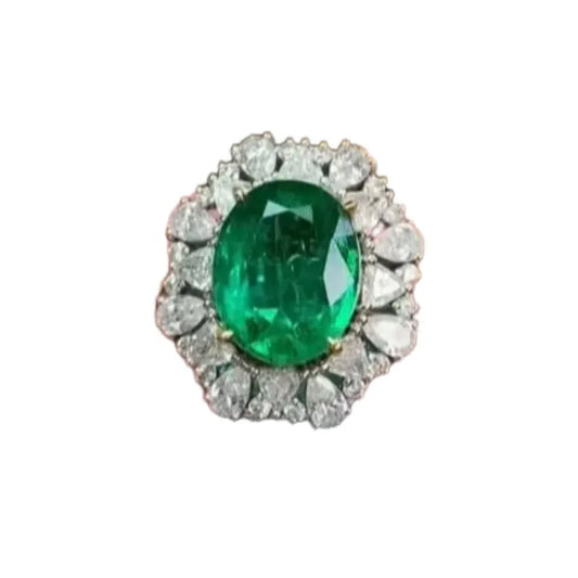 3.55ct Emerald Ring/Pendant Dual-Use Design with Diamonds