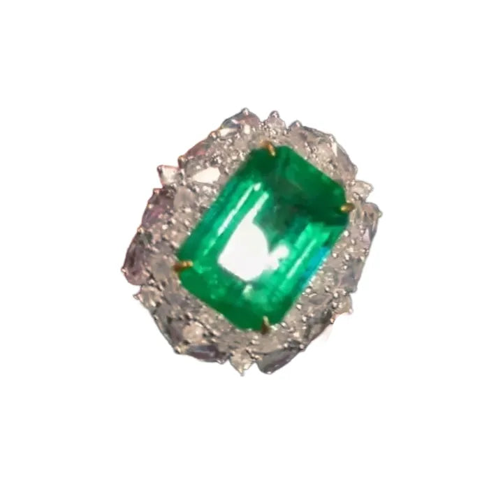 9.5ct Glassy Emerald Pendant & Ring Dual-Use Design in 18K Gold