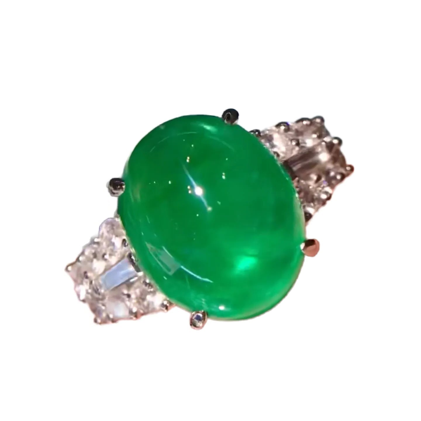 Platinum 8.37ct Colombian Emerald Ring With Vivid Green