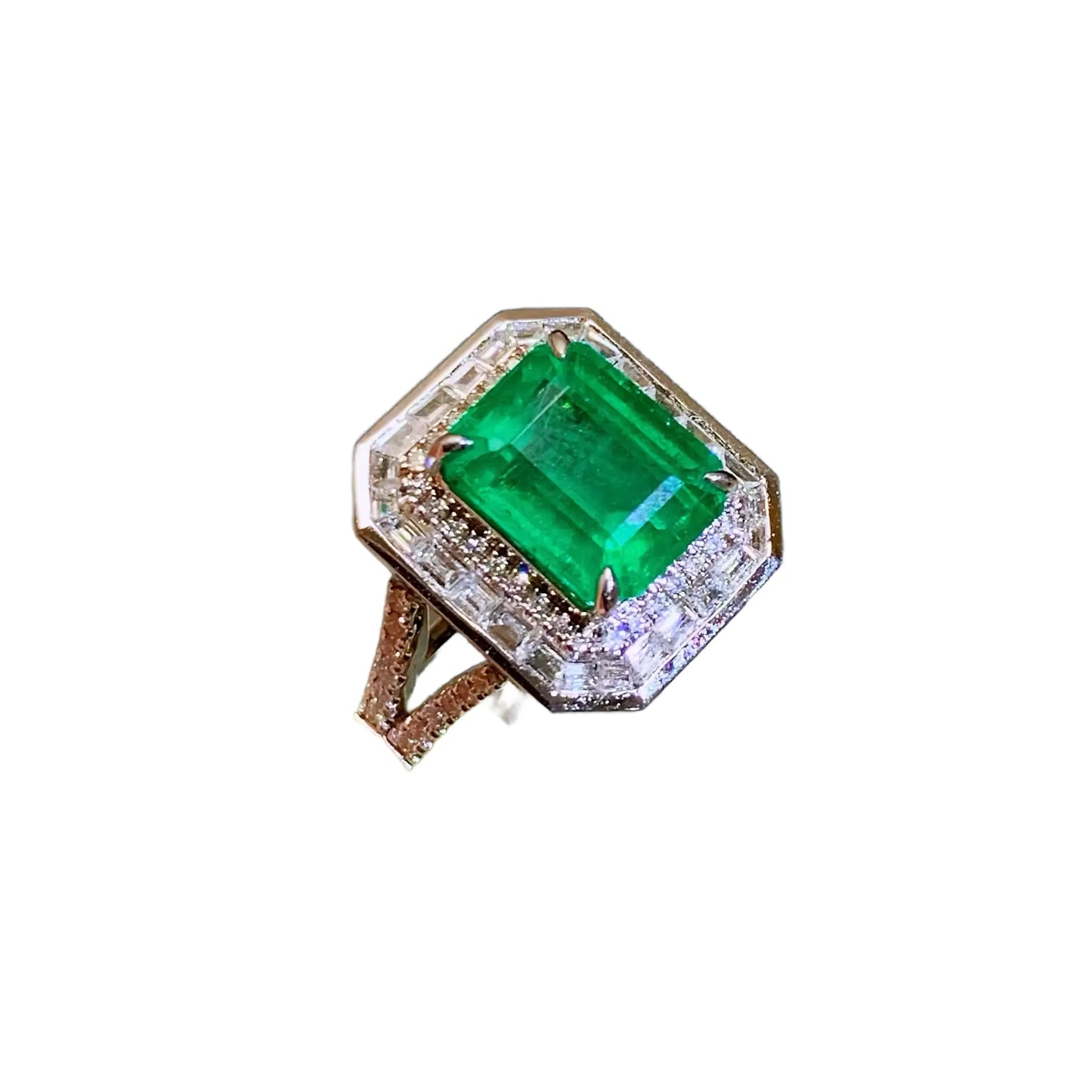Engagement Ring 18K Gold 2.5ct Natural Emerald Ring