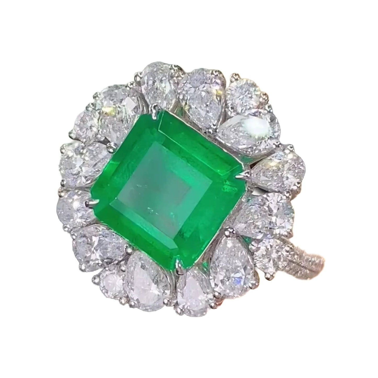 18K Gold 2.95ct Emerald Ring/Pendant Convertible Design