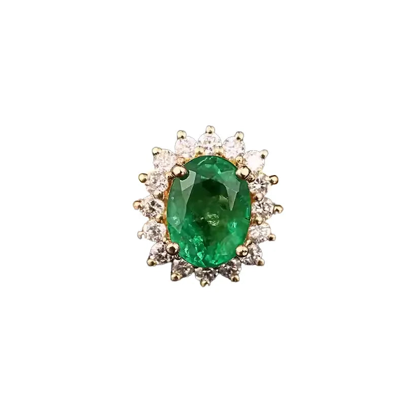Engagement Ring 18K Gold 1ct Colombian Emerald Ring