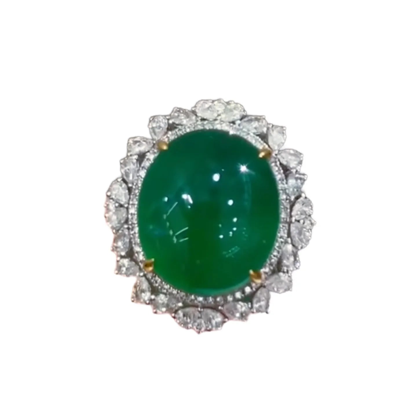 18K Gold 11.95ct Emerald Ring/Pendant Muzo Green