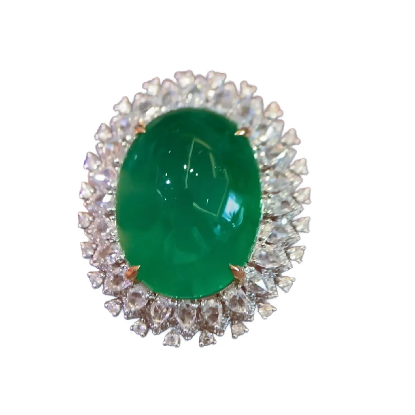 18K Gold 15ct Colombian Large Pigeon Egg Emerald Ring/Pendant Convertible
