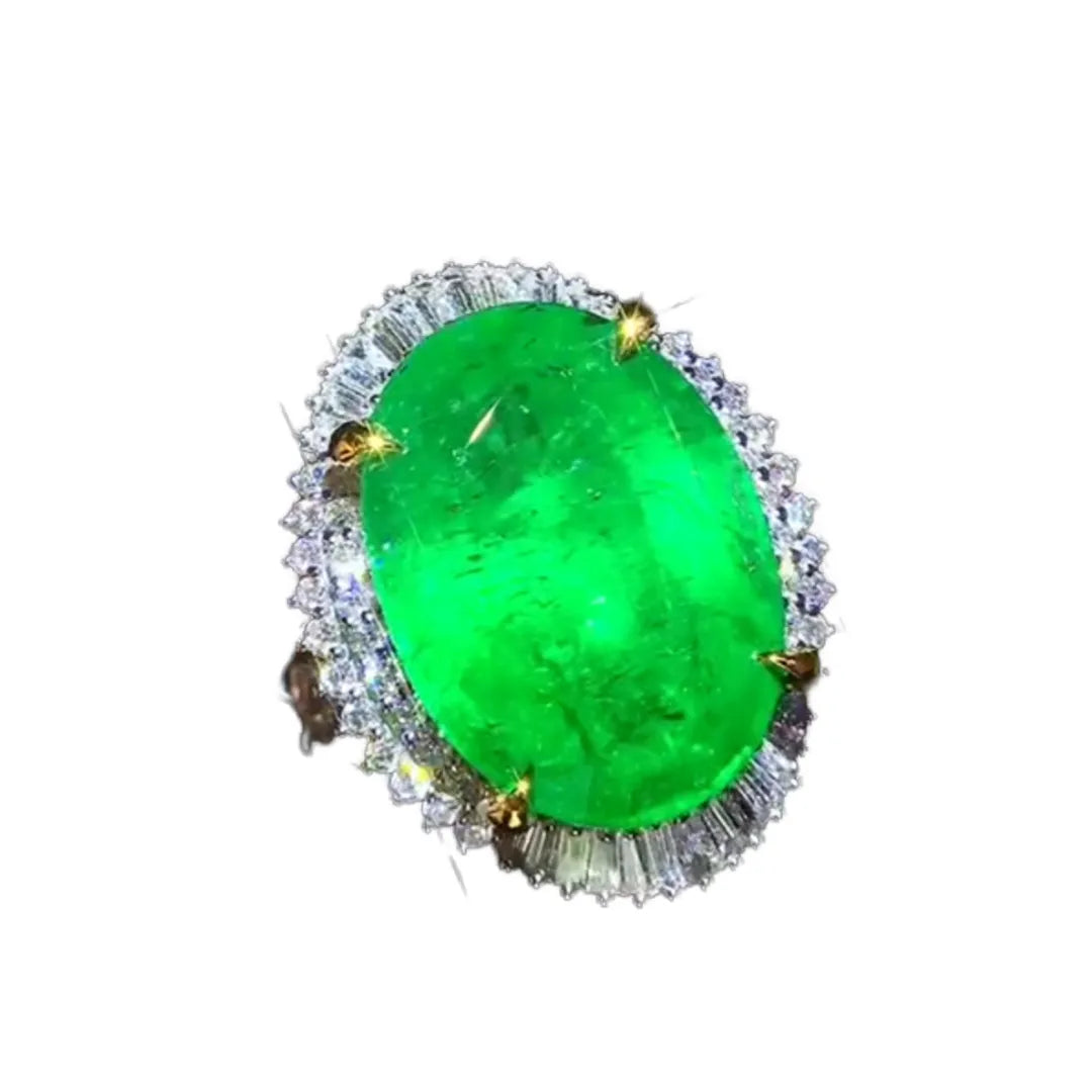 10.35ct Emerald Ring/Pendant Convertible Vivid Green