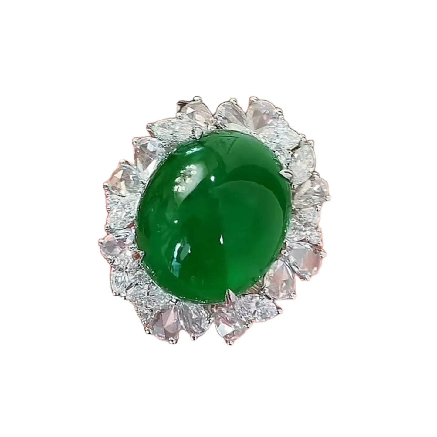 17.1ct Large Emerald Cabochon Ring