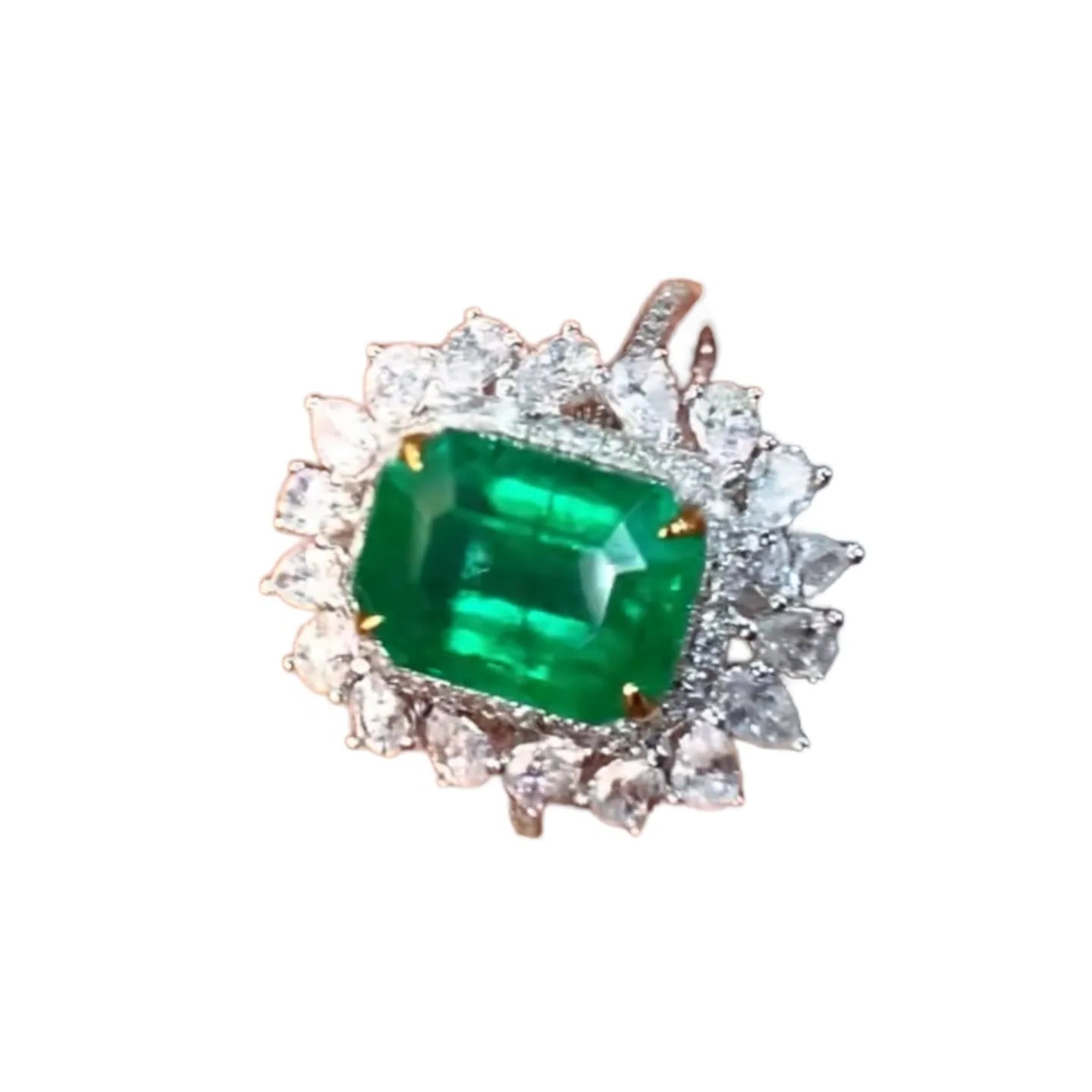 18K Gold 2.75ct Emerald Ring Large Table Cut