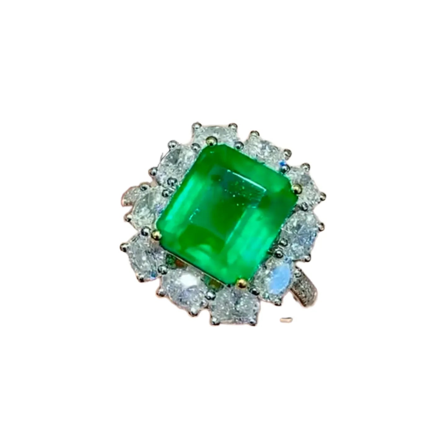 18K Gold 3.42ct Premium Warton Green Emerald Ring
