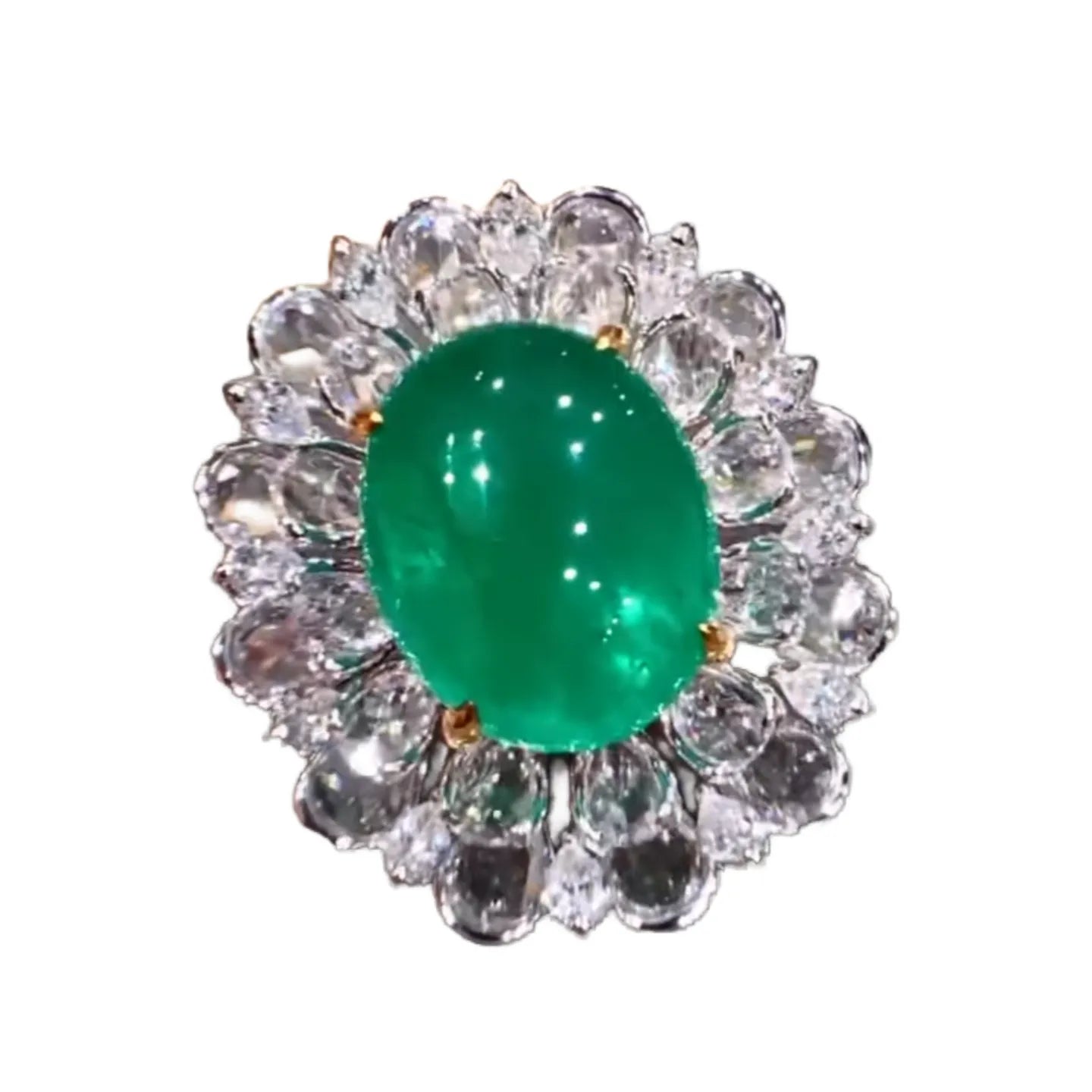 18K Gold 7.7ct Natural Emerald Ring
