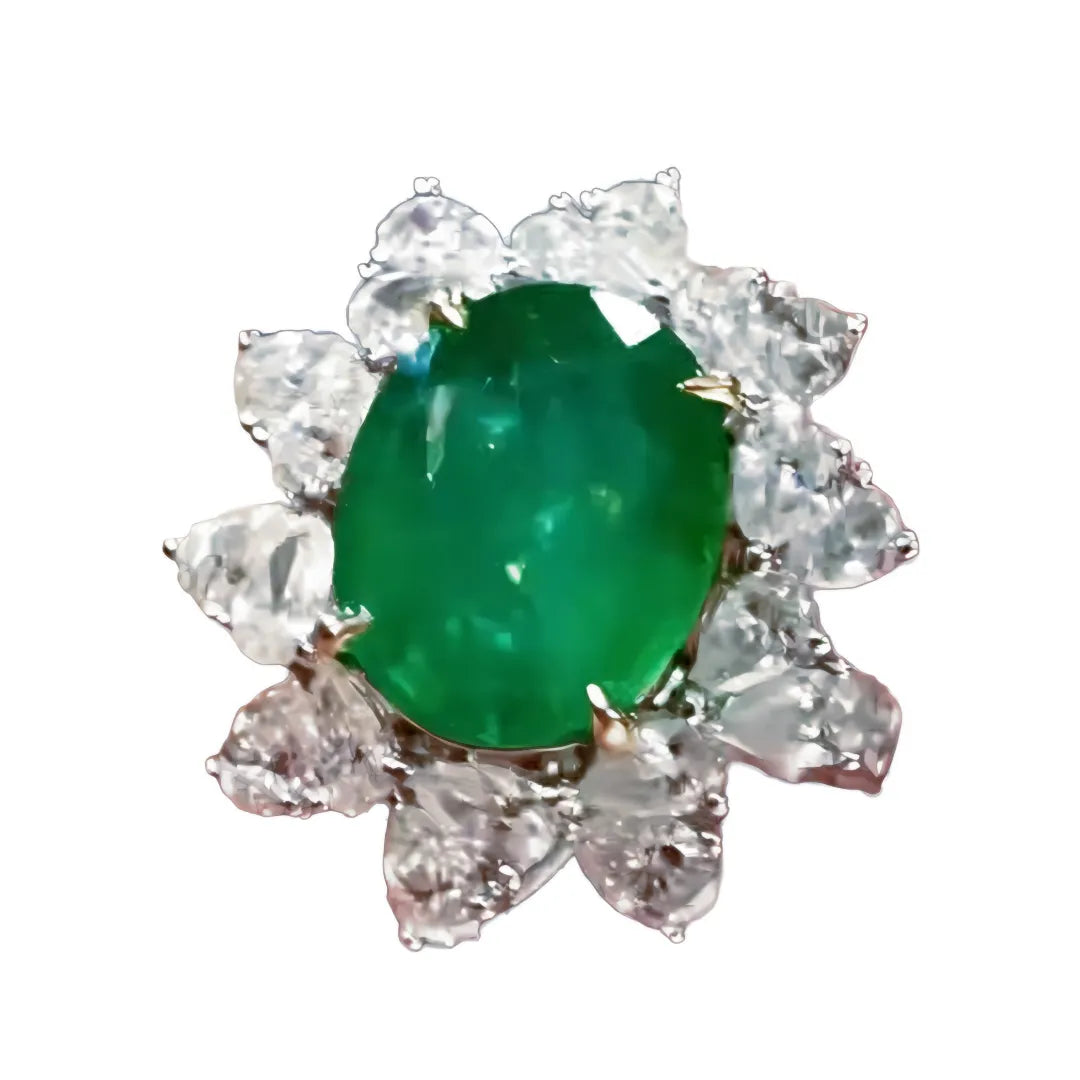 18K Gold 3.32ct Emerald Ring/Pendant Convertible