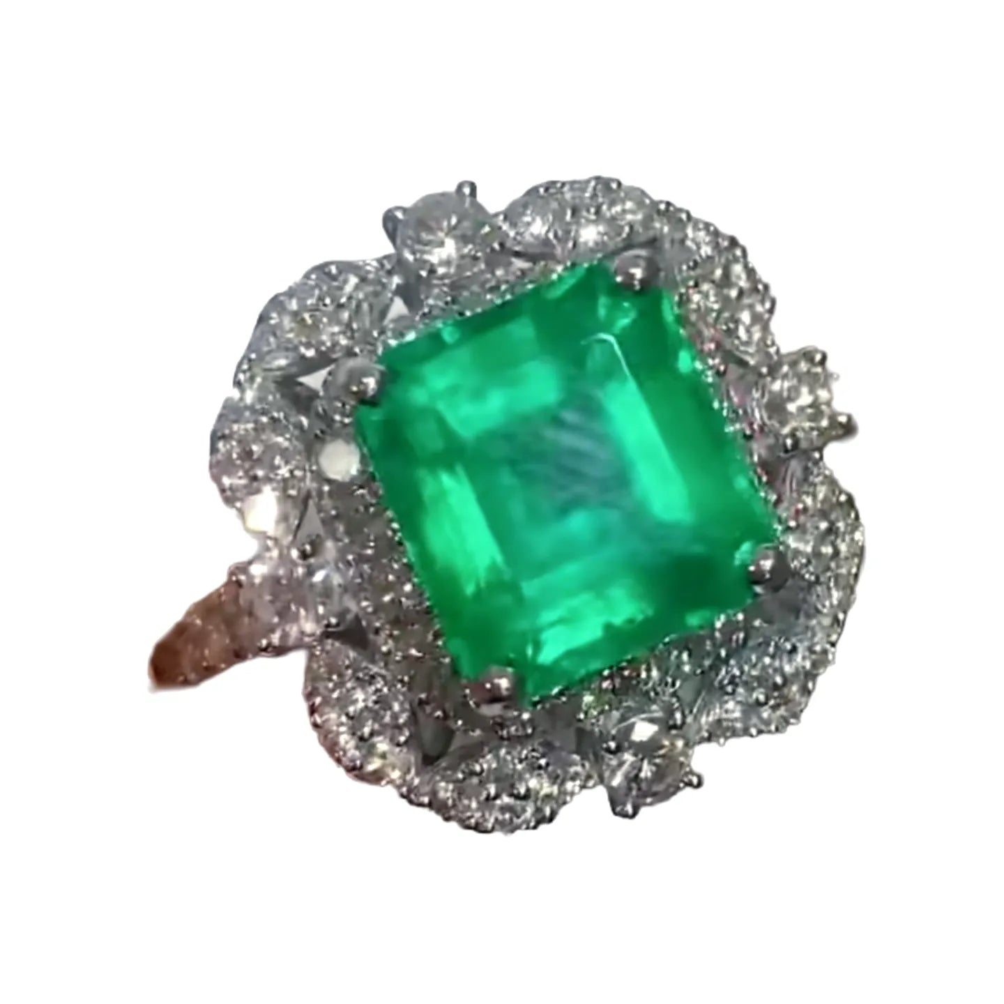 18K Gold 2.87ct Colombian Emerald Ring With Vivid Green