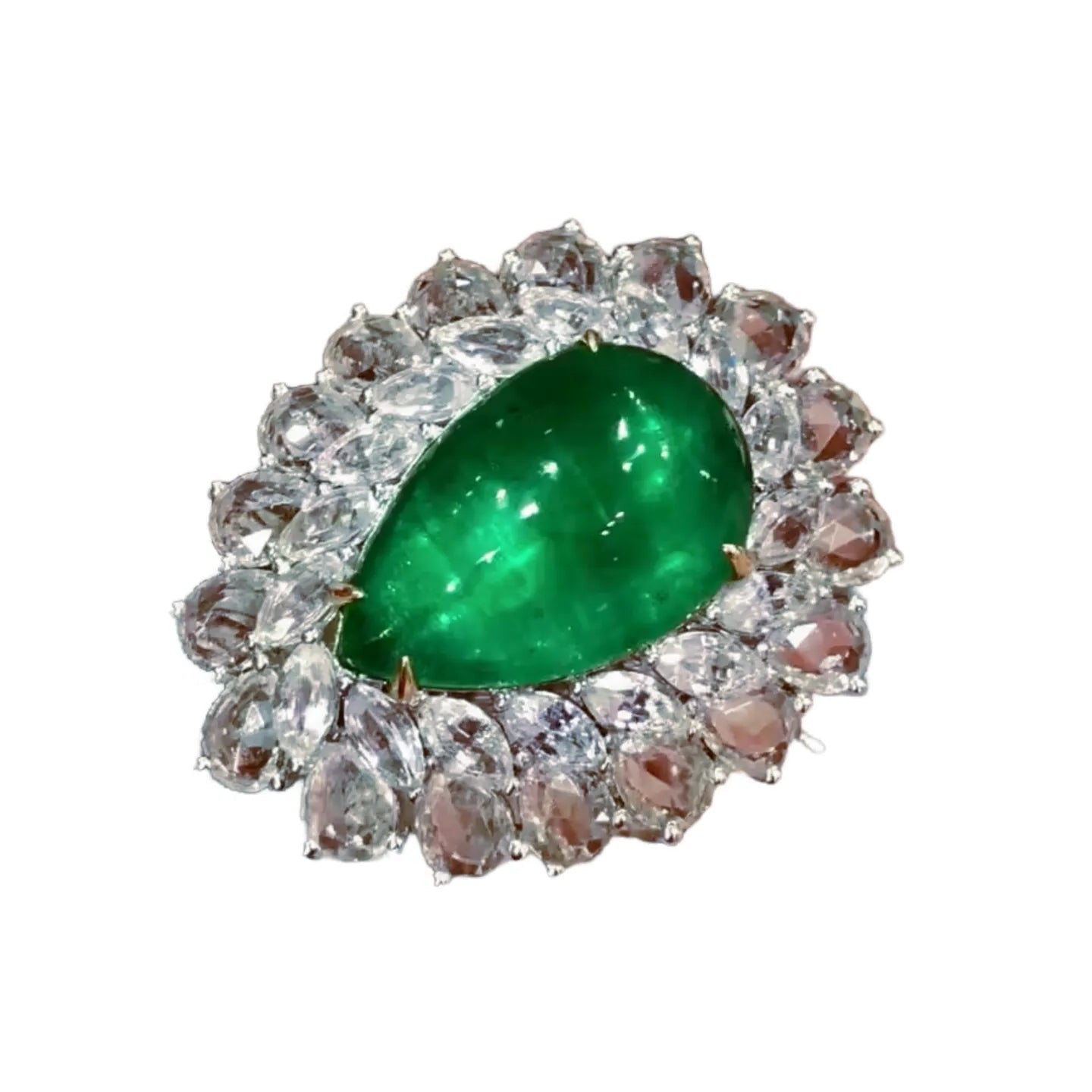 18K Gold 5.02ct Emerald Ring/Pendant Combo