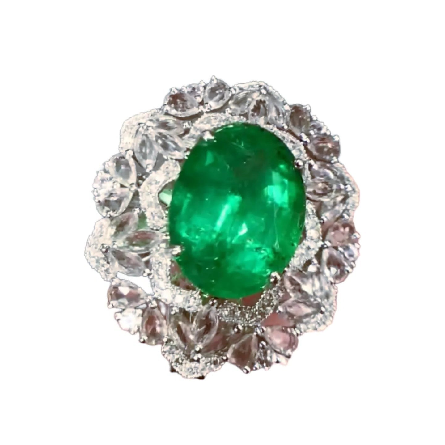 5.5ct Emerald Ring and Pendant Dual-Use Design in 18K Gold