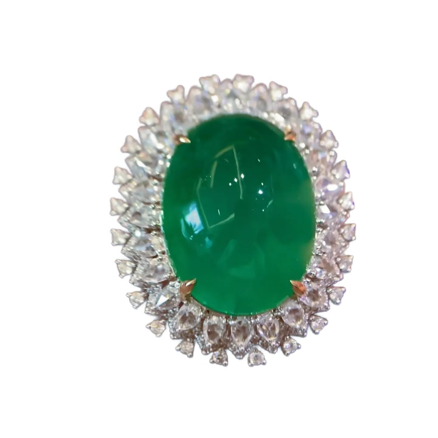 18K Gold 15ct Colombian Large Pigeon Egg Emerald Ring/Pendant Convertible