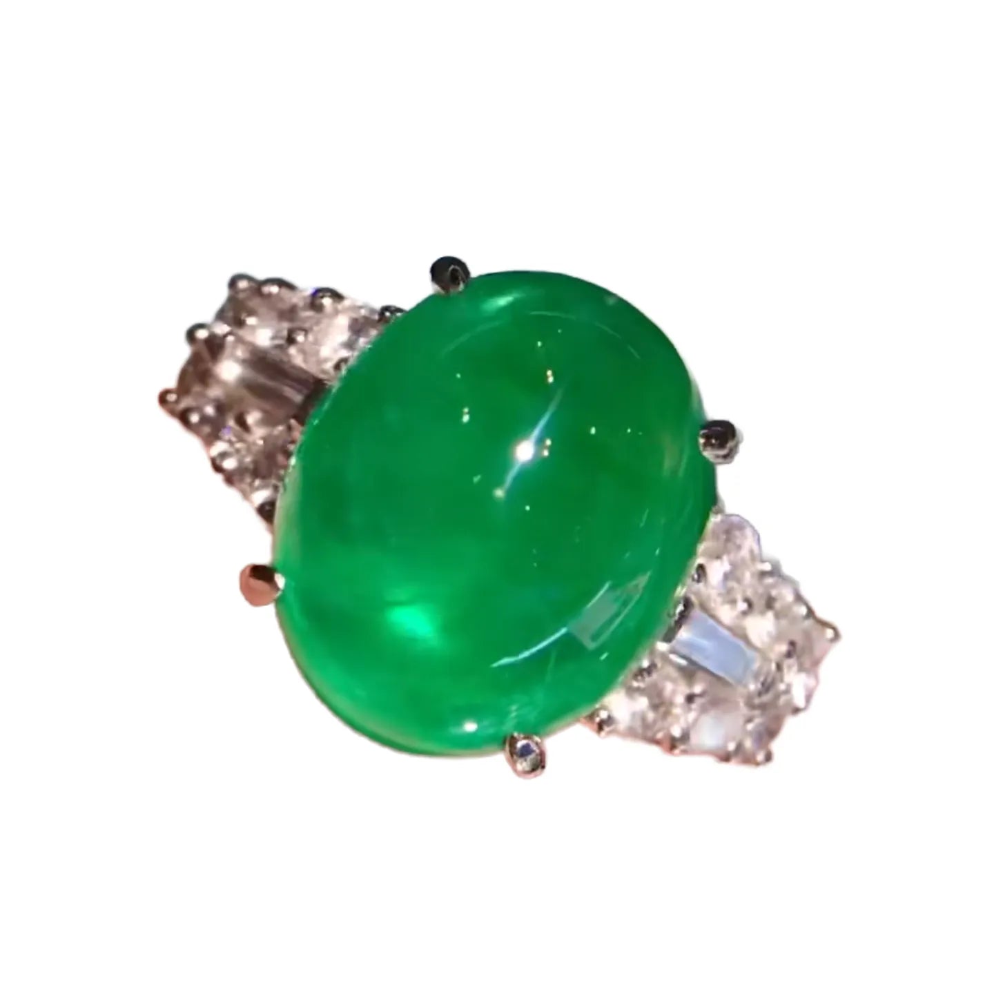 Platinum 8.37ct Colombian Emerald Ring With Vivid Green