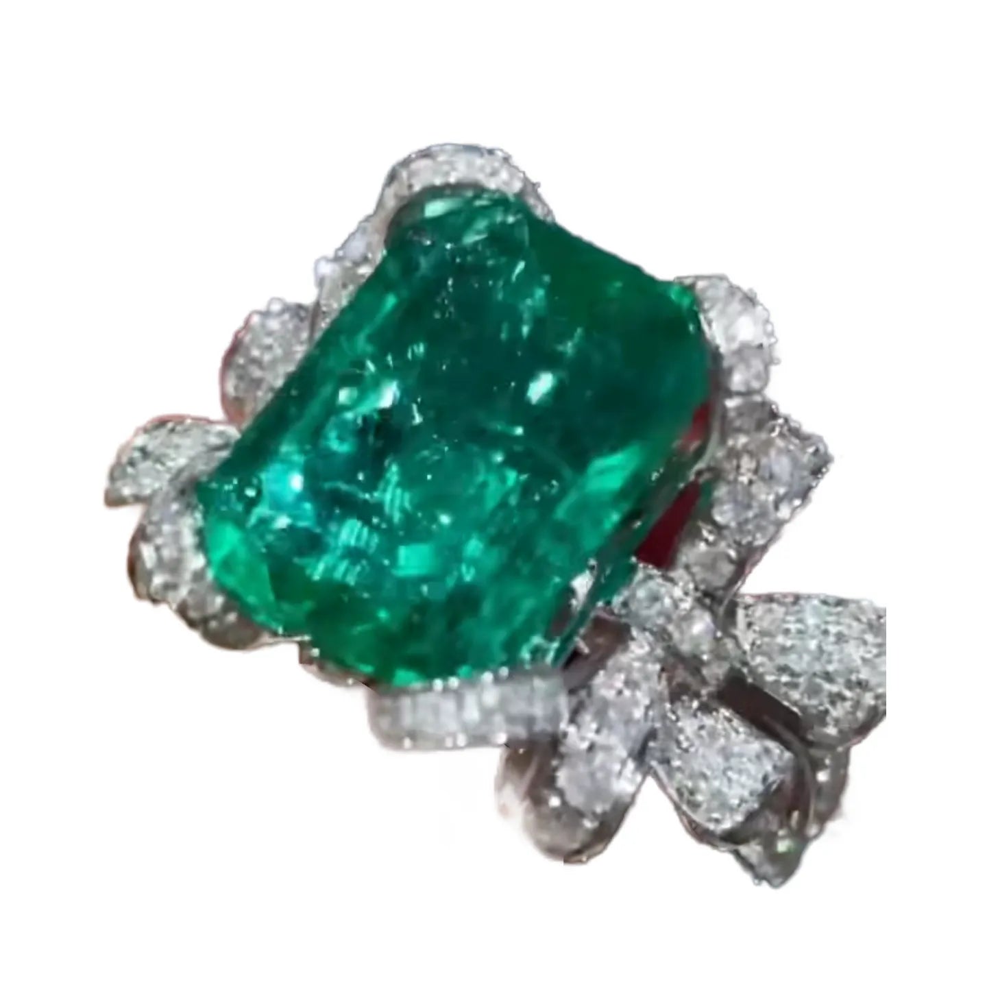 18K Gold 5ct Premium Emerald Diamond Ring