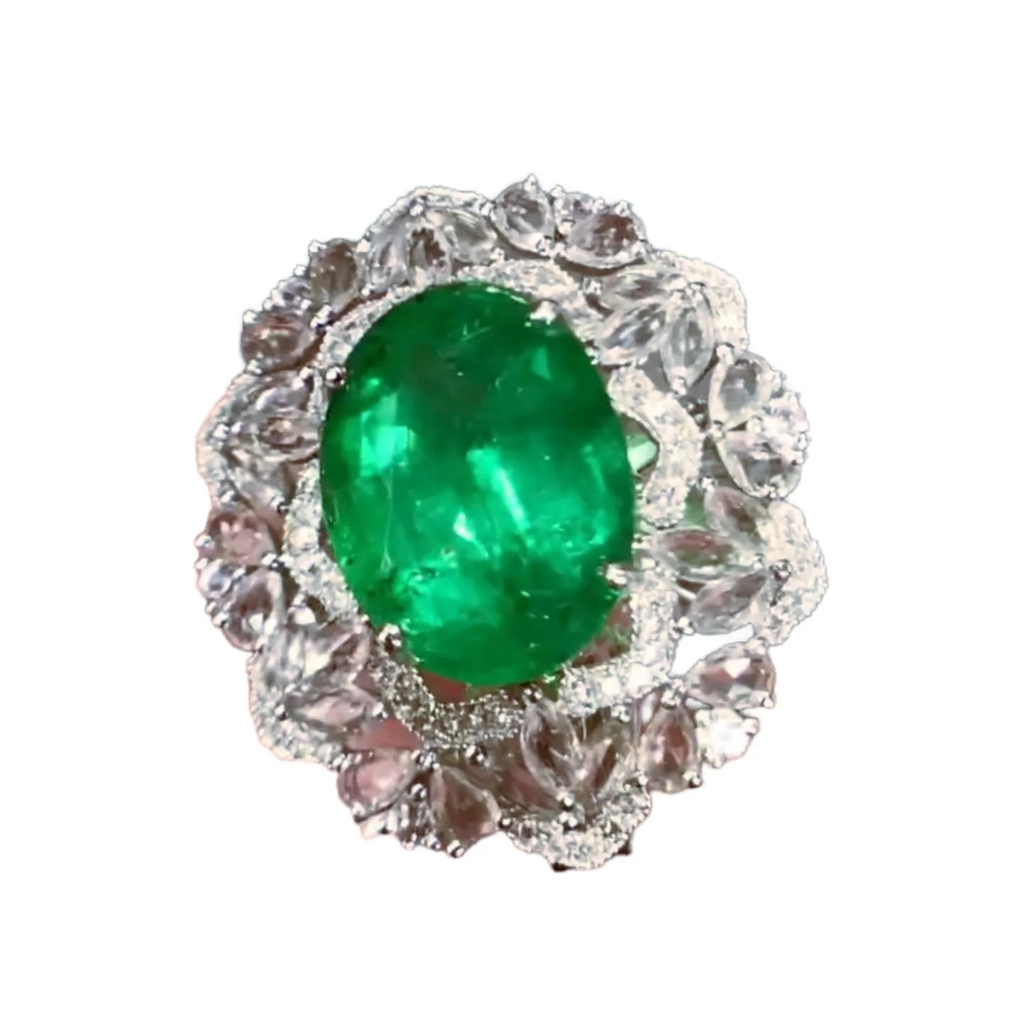 5.5ct Emerald Ring and Pendant Dual-Use Design in 18K Gold