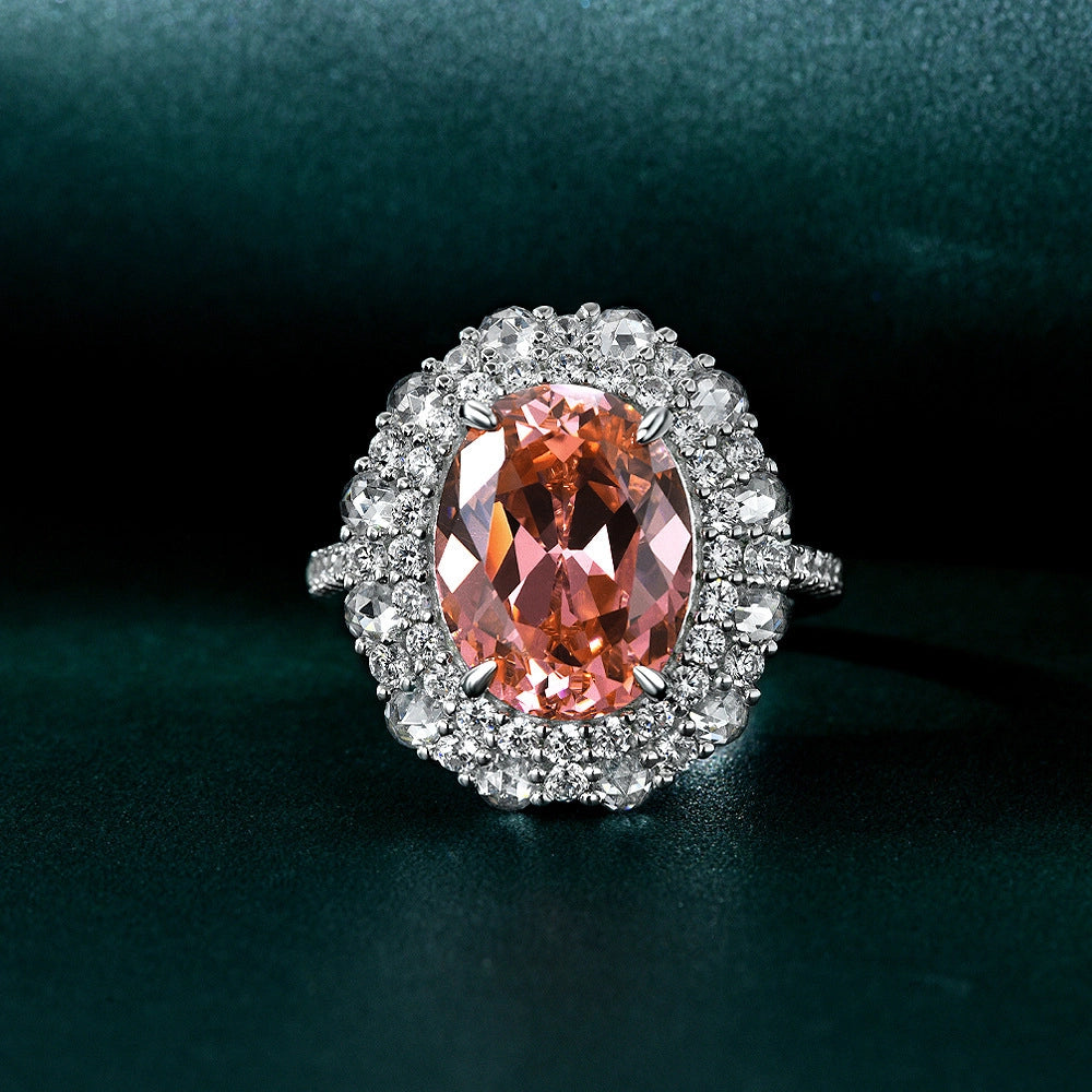 Oval Engagement Ring 10ct 12*13 925 Silver High Carbon Diamond