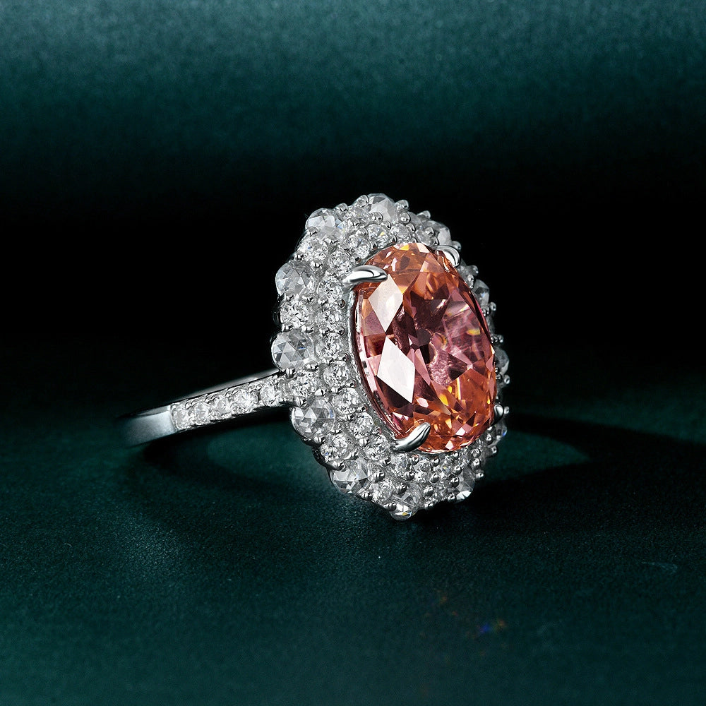Oval Engagement Ring 10ct 12*13 925 Silver High Carbon Diamond