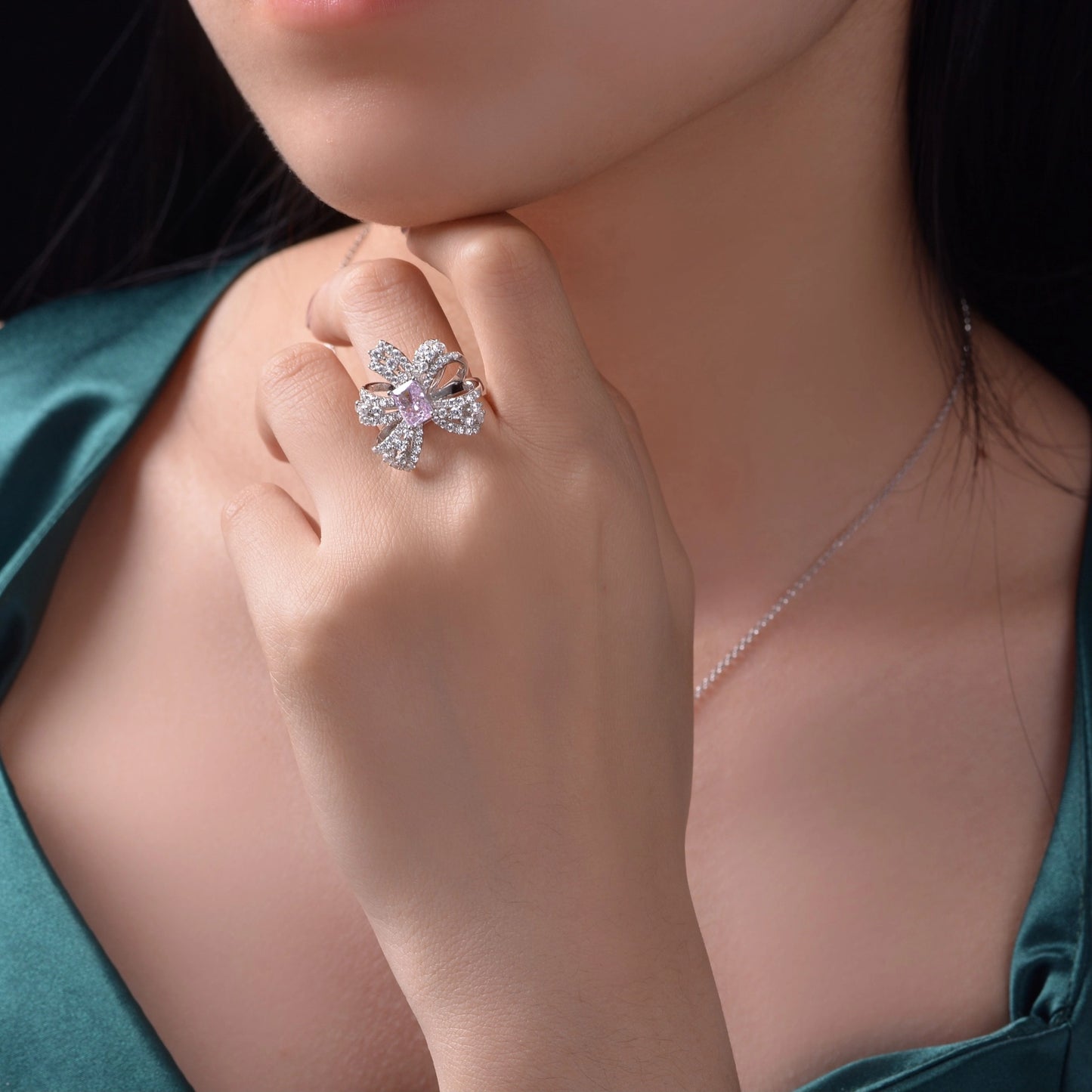Pear Shaped Engagement Ring 4ct 9*11 925 Silver High Carbon Diamond
