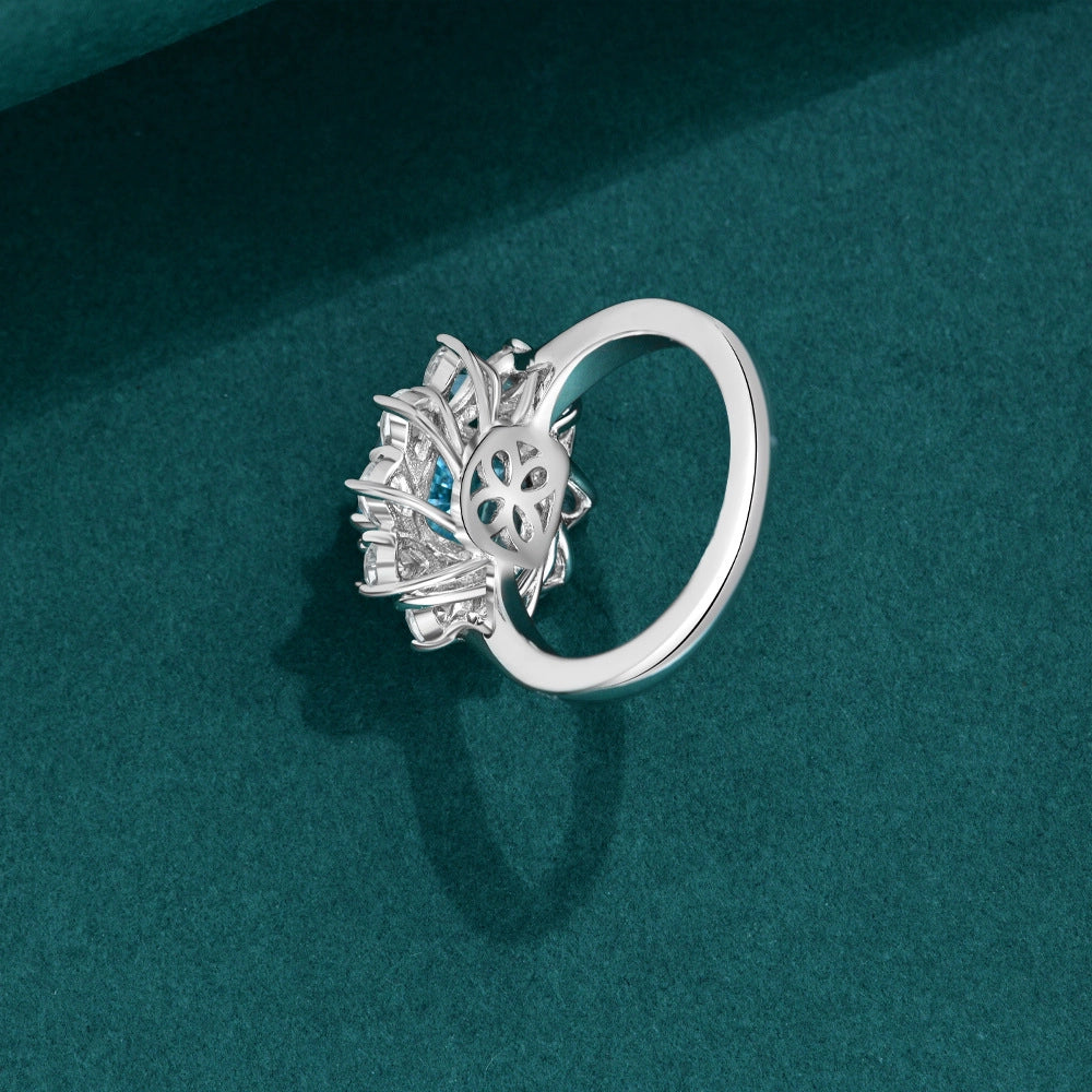 Cushion Engagement Ring 2.5ct 925 Silver High Carbon Diamond