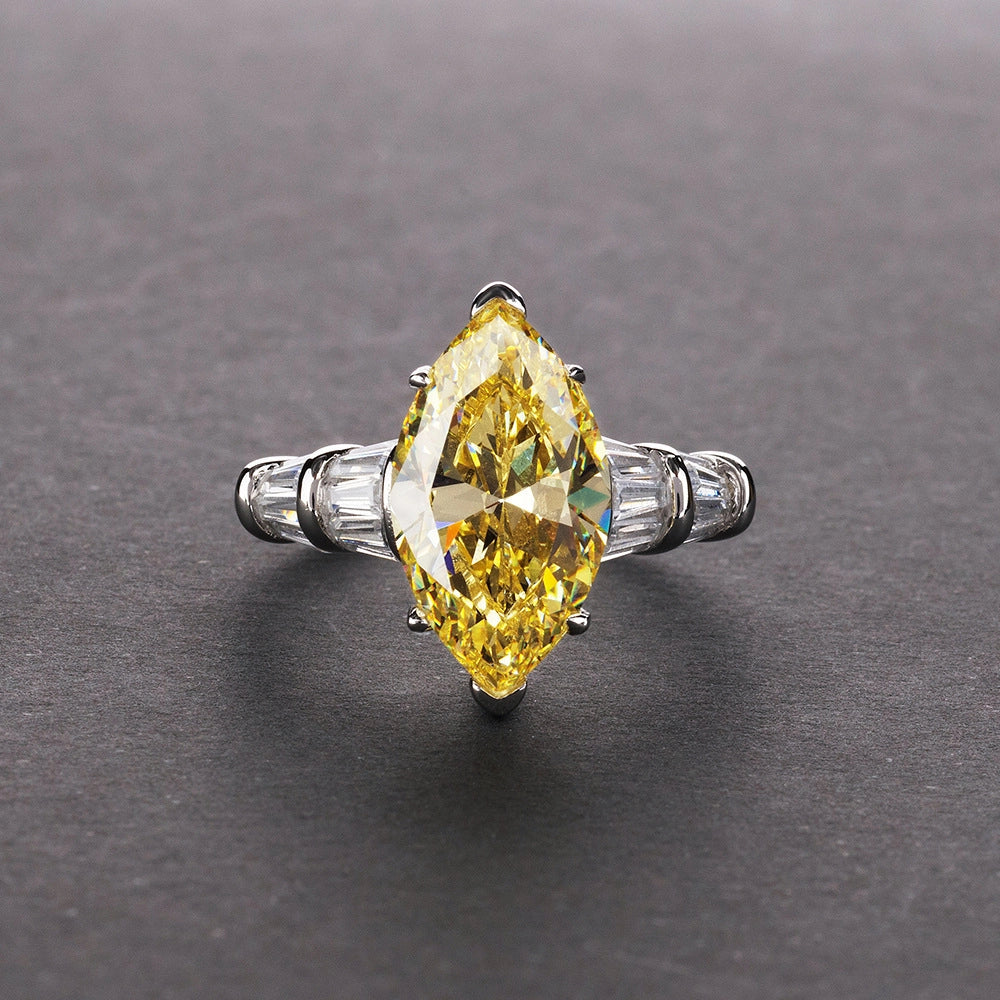 Marquise Engagement Ring 3ct 925 Silver High Carbon Diamond