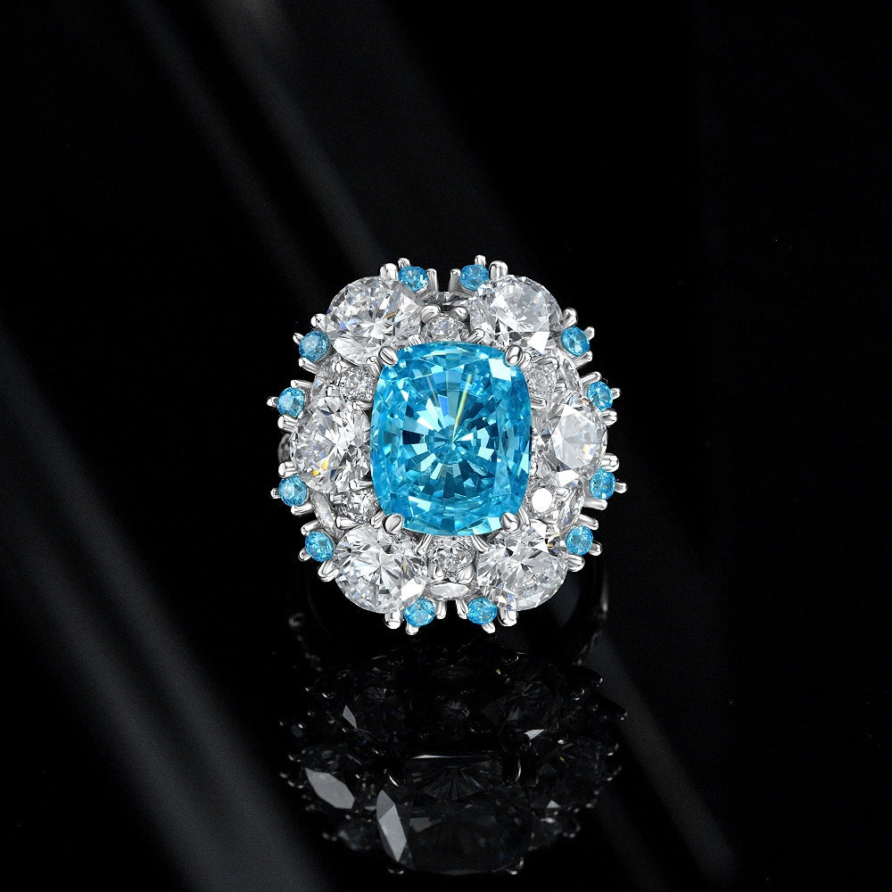 Cushion Engagement Ring 4ct 10*12 925 Silver High Carbon Diamond