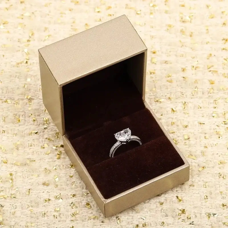 Heart Engagement Ring 4ct 925 Silver High Carbon Diamond