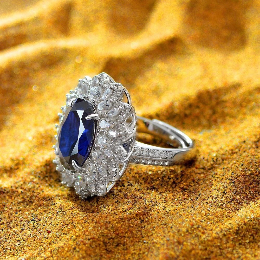 Oval Engagement Ring 5ct 12*15 925 Silver High Carbon Diamond
