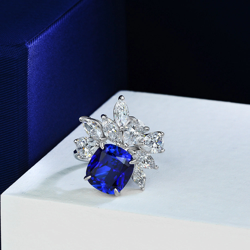 Cushion Engagement Ring 6ct 925 10*11 Silver High Carbon Diamond