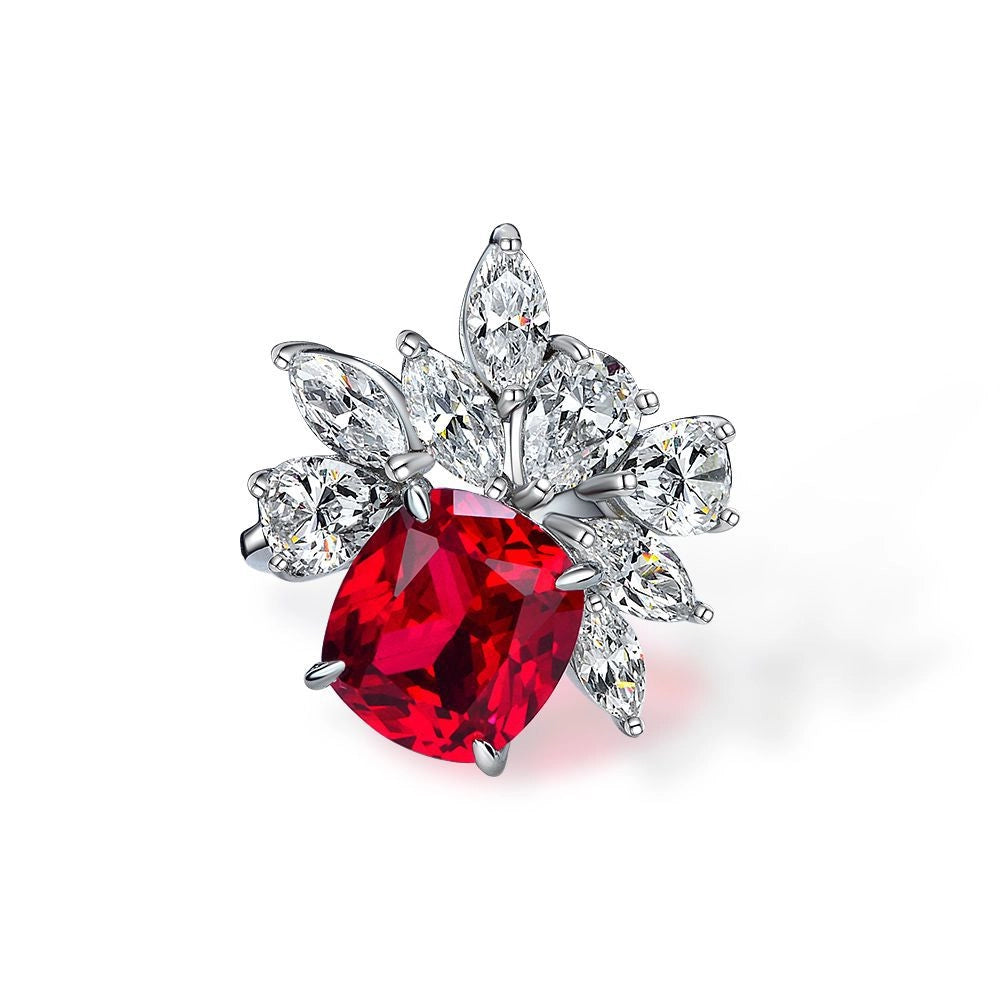 Cushion Engagement Ring 6ct 925 10*11 Silver High Carbon Diamond