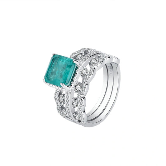 Asscher Engagement Ring 8*8 925 Silver High Carbon Diamond