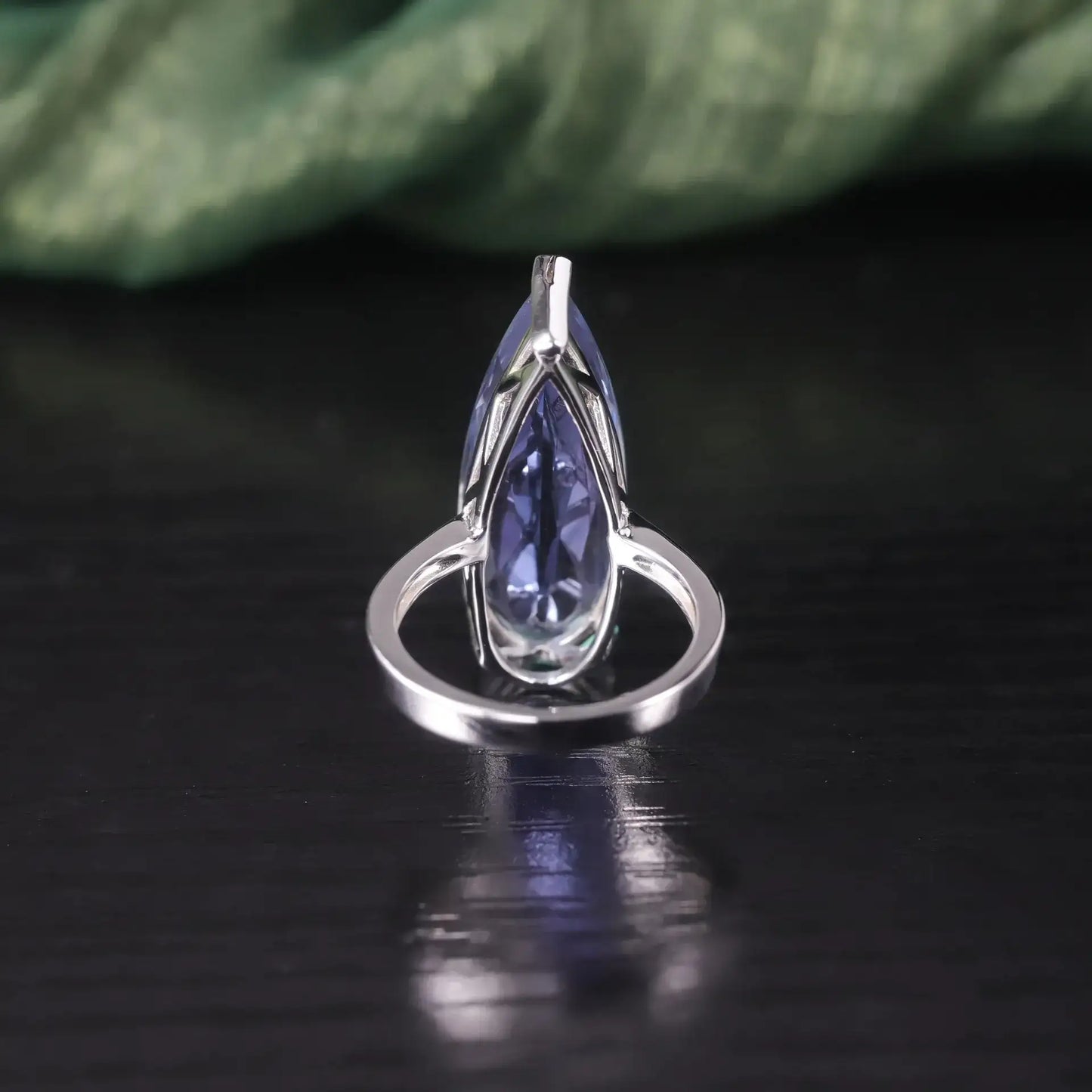Pear Engagement Ring 11ct 925 Silver Natural Stone