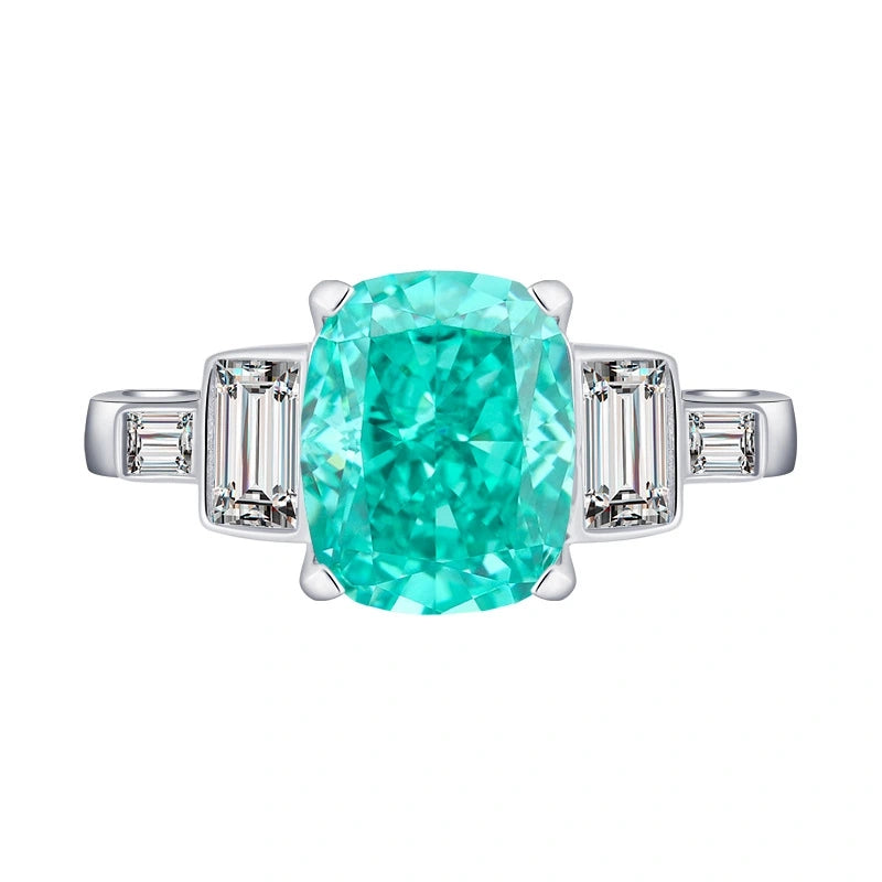 Cushion Engagement Ring 5ct 8*10 925 Silver High Carbon Diamond