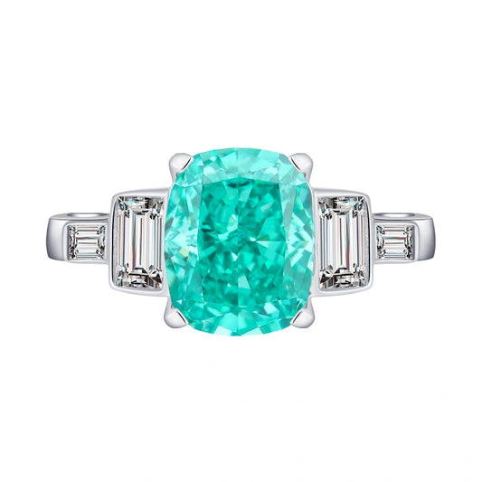 Cushion Engagement Ring 5ct 8*10 925 Silver High Carbon Diamond