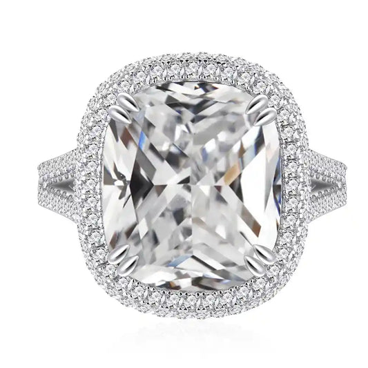 Cushion Engagement Ring 12*14 925 Silver Zircon