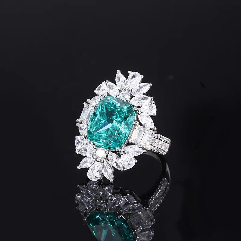 Cushion Engagement Ring 10*12 925 Silver High Carbon Diamond