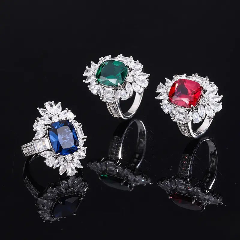 Cushion Engagement Ring 10*12 925 Silver High Carbon Diamond