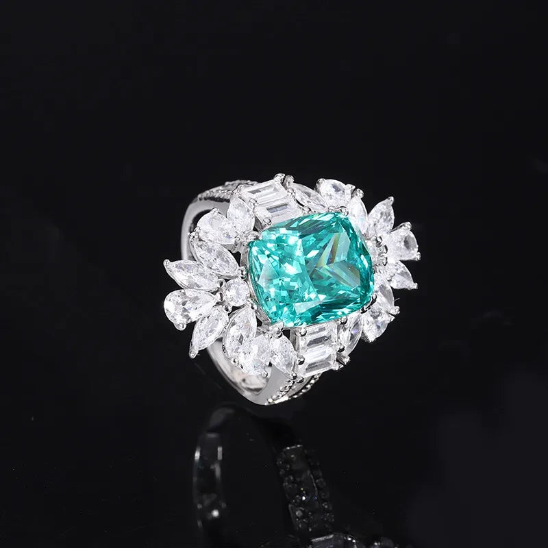 Cushion Engagement Ring 10*12 925 Silver High Carbon Diamond