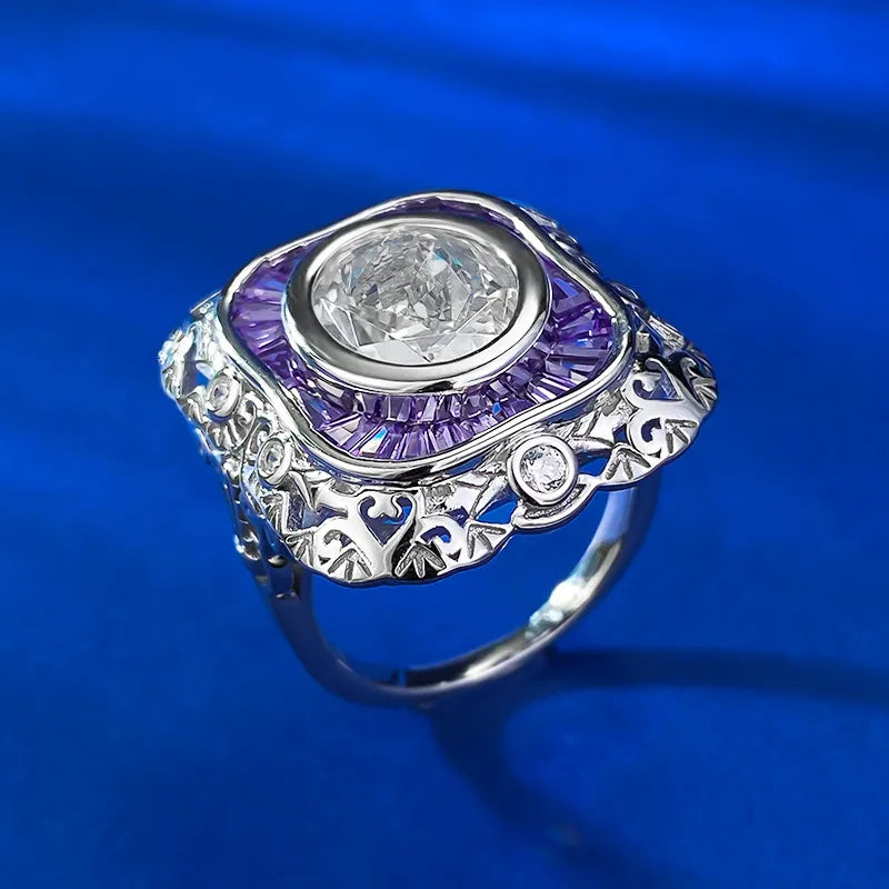 Oval Engagement Ring 9*11 925 Silver High Carbon Diamond