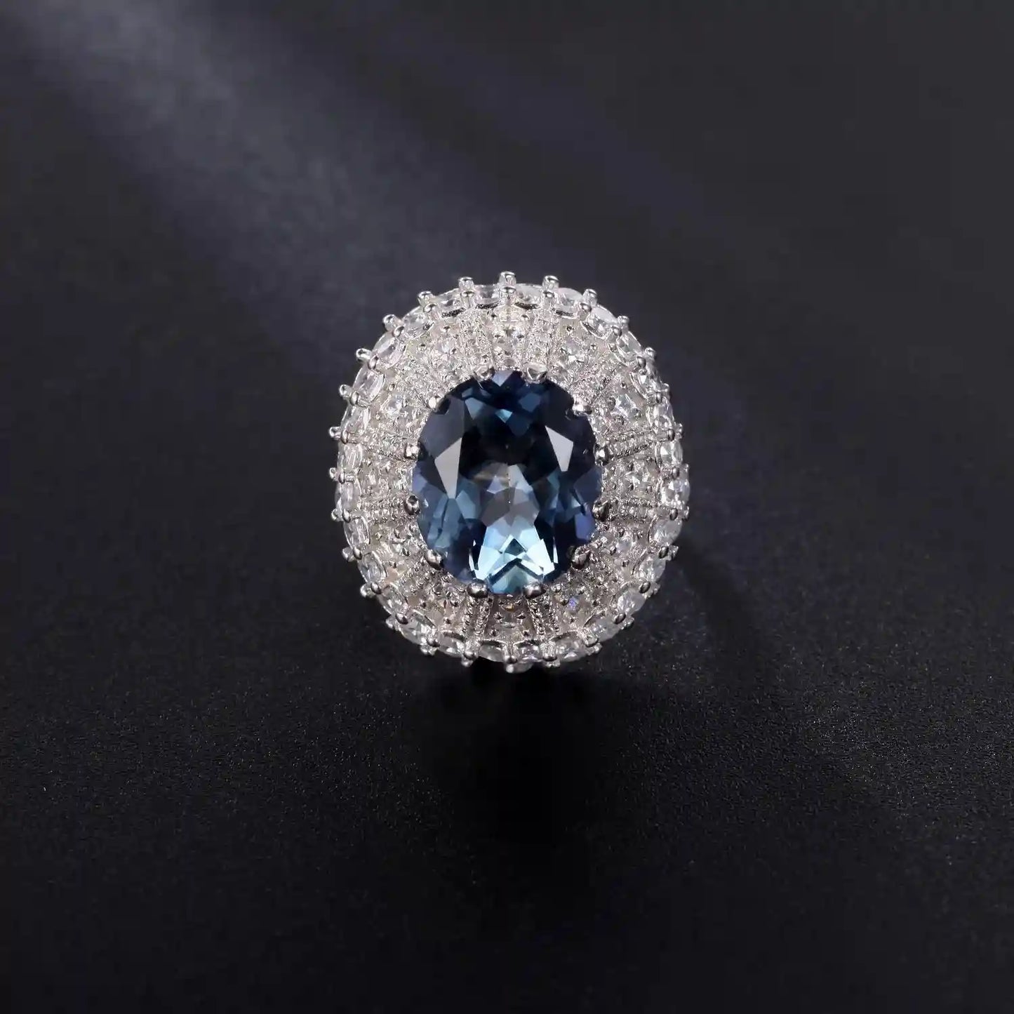 Oval Engagement Ring 4ct 925 Silver Crystal